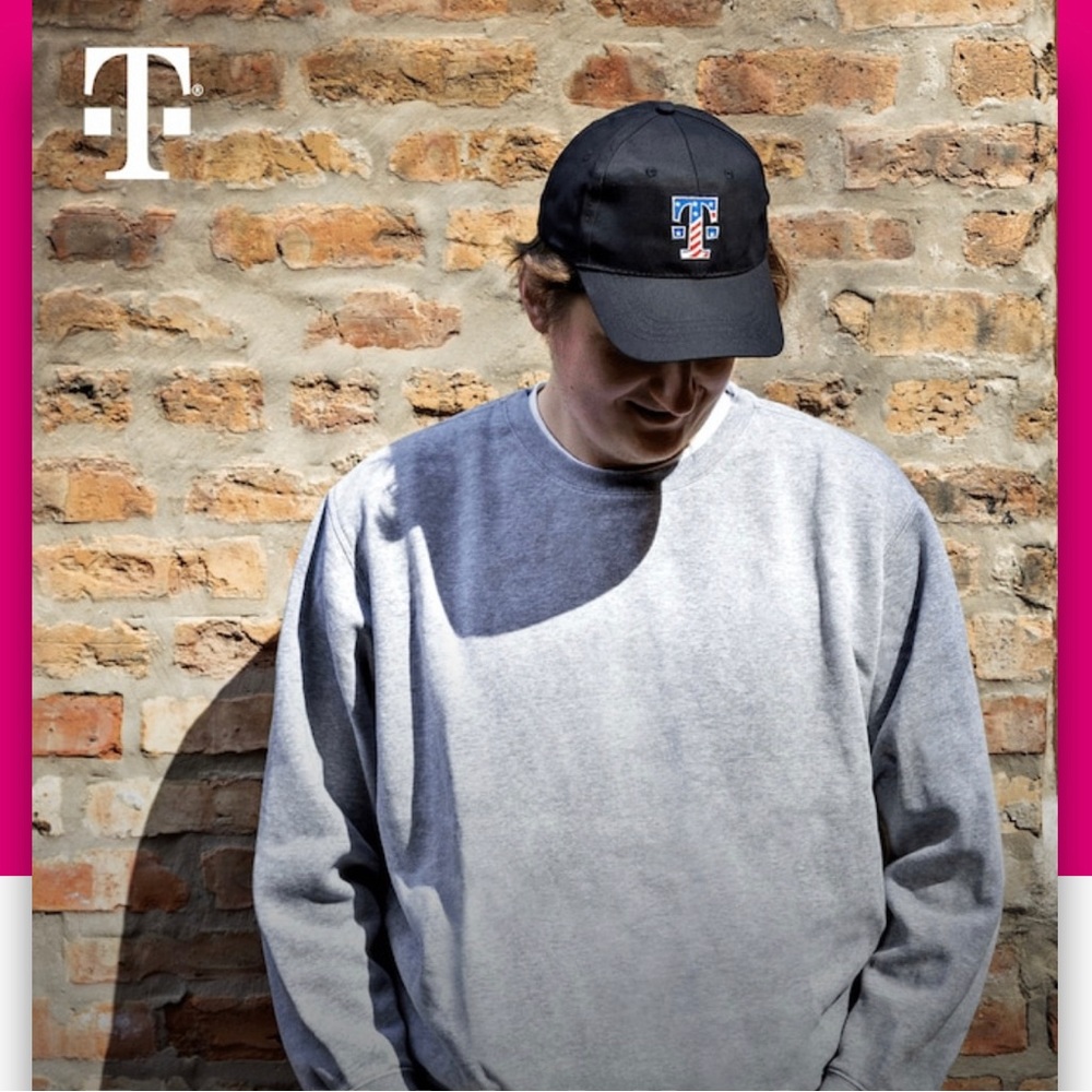 🖤 New T-Mobile Black Baseball Cap Hat Patriotic American Flag initial T mobile